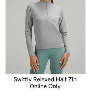lululemon athletica Swiftly Relaxed Half Zip Long Sleeve in Light Gray